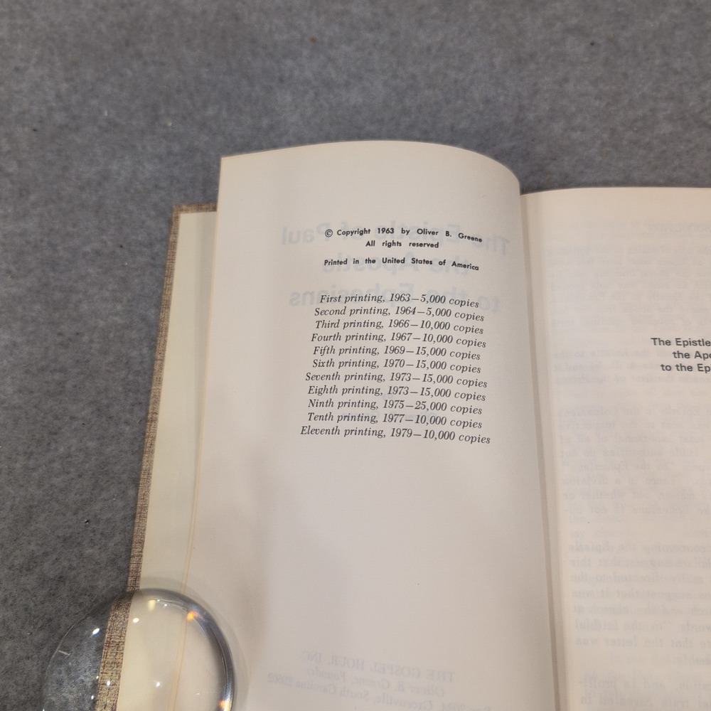 The Epistle of Paul the Apostle to the Ephesians Oliver B Greene Hardcover 1979 - Picture 4 of 4